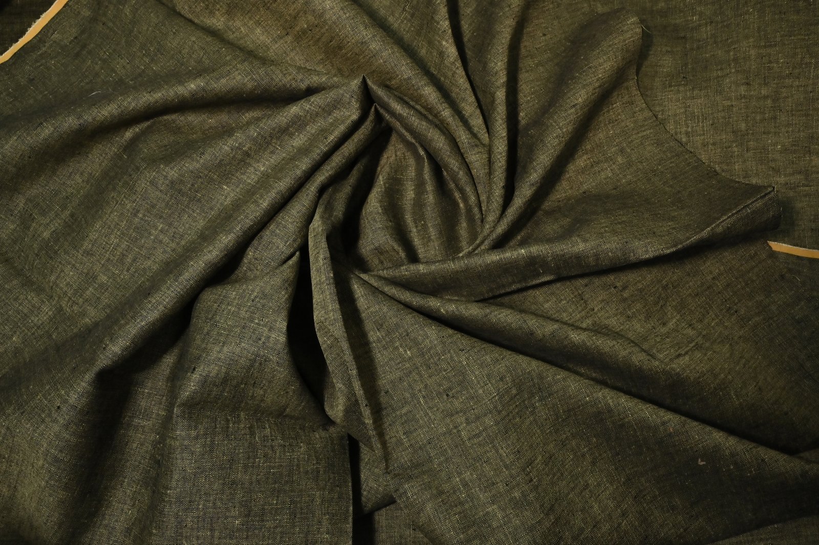 40 Lea Olive Green Pure Linen Shirting